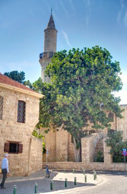 Larnaka, Cyprus - October 2019 : Seaside resort in sunny weather