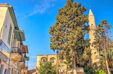 Larnaka, Cyprus - October 2019 : Seaside resort in sunny weather