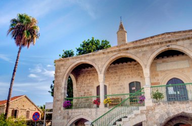 Larnaka, Cyprus - October 2019 : Seaside resort in sunny weather