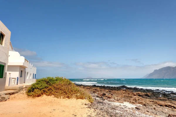 Caleta Famara Lanzarote September 2020 Picturesque Seaside Village Sunny Weather — Stok fotoğraf