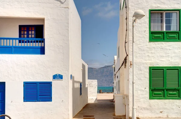 Caleta Famara Lanzarote September 2020 Picturesque Seaside Village Sunny Weather — Fotografia de Stock