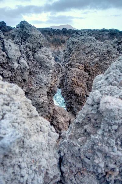 Beautiful View Los Hervideros Lanzarote — Zdjęcie stockowe