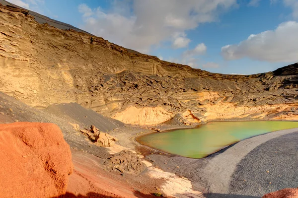 Green Lake Lago Verde Golfo Lanzarote Island — Fotografia de Stock