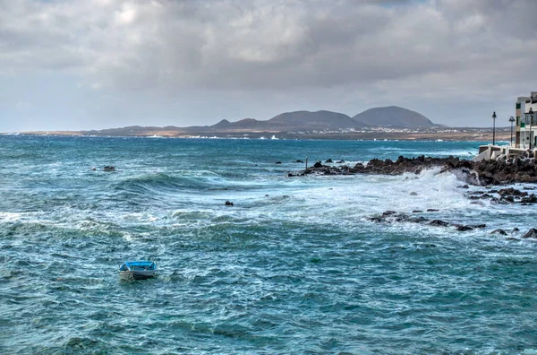 Punta Mujeres Lanzarote Σεπτέμβριος 2020 Παραθαλάσσιο Χωριό Ηλιόλουστο Καιρό Hdr — Φωτογραφία Αρχείου