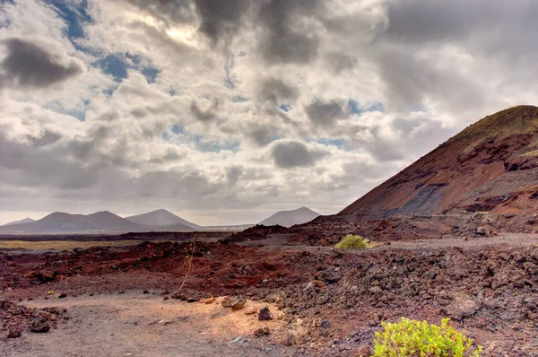 Volcanic Landscape Timanfaya National Park Lanzarote Hdr Image — Fotografia de Stock