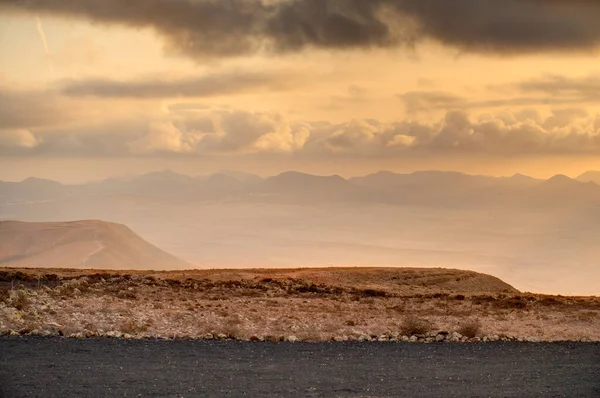 Beautiful View Sunset Lanzarote Island Hdr Image — ストック写真