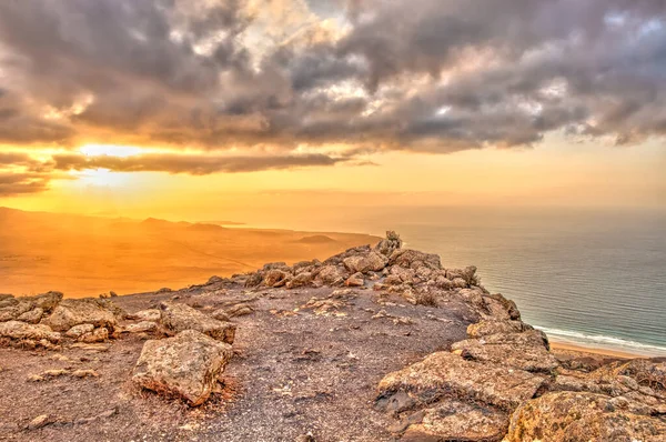 Sunset Lanzarote Island Hdr Image — Fotografia de Stock