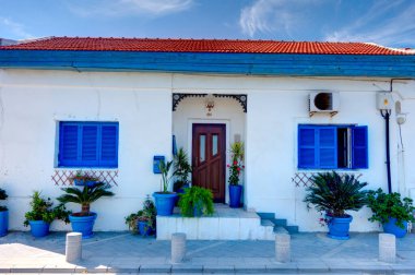 Larnaka, Cyprus - October 2019 : Seaside resort in sunny weather