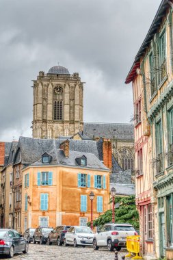 Le Mans, France - December 2020 : Historical center in cloudy weather