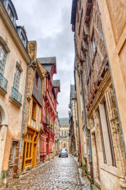 Le Mans, France - December 2020 : Historical center in cloudy weather