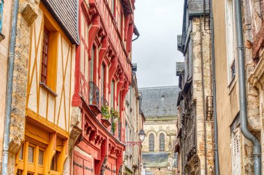 Le Mans, France - December 2020 : Historical center in cloudy weather