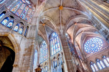 Leon, Spain - Juy 2020 : Cathedral interior, HDR Image