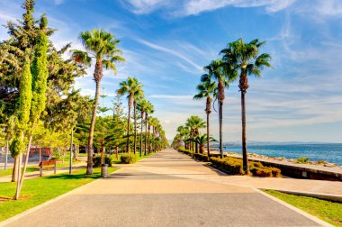 Limassol, Cyprus - October 2019 : Historical center in sunny weather