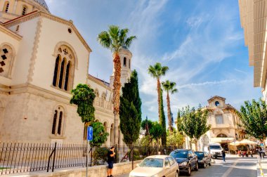 Limassol, Cyprus - October 2019 : Historical center in sunny weather