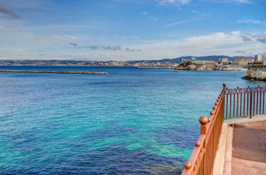 Marseilles, France - March 2022: Corniche view, HDR image