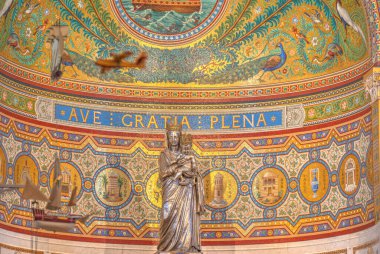 Marseilles, France - March 2022: Notre Dame de la Garde Basilica interior, HDR Image