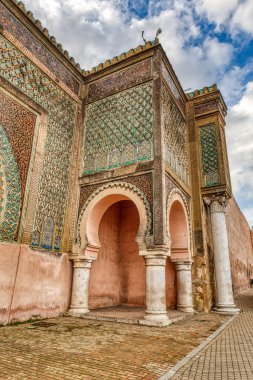 Meknes, Morocco - January 2020 : Historical center in wintertime
