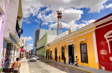 Merida, Mexico - January 2017 : Historical center in sunny weather
