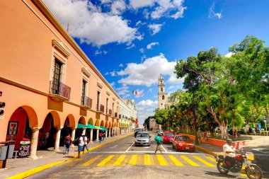 Merida, Mexico - January 2017 : Historical center in sunny weather