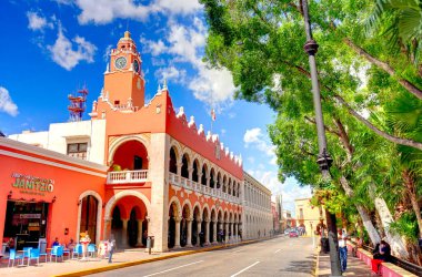 Merida, Mexico - January 2017 : Historical center in sunny weather