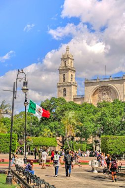 Merida, Mexico - January 2017 : Historical center in sunny weather