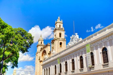 Merida, Mexico - January 2017 : Historical center in sunny weather