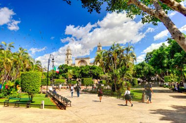 Merida, Mexico - January 2017 : Historical center in sunny weather
