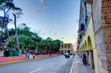 Merida, Mexico - January 2017 : Historical center in sunny weather
