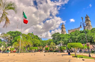 Merida, Mexico - January 2017 : Historical center in sunny weather