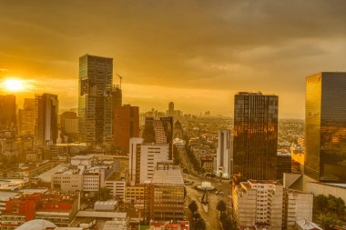 Mexico City - January 2022 : Cityscape in wintertime, HDR Image