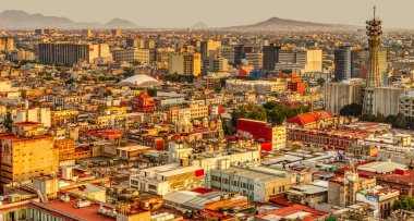 Mexico City - January 2022 : Cityscape in wintertime, HDR Image