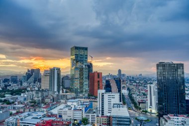 Mexico City - January 2022 : Cityscape in wintertime, HDR Image