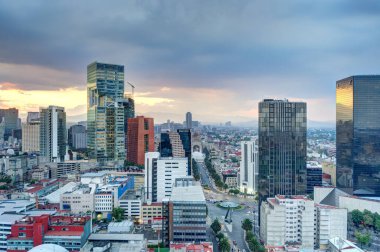 Mexico City - January 2022 : Cityscape in wintertime, HDR Image