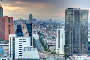 Mexico City - January 2022 : Cityscape in wintertime, HDR Image