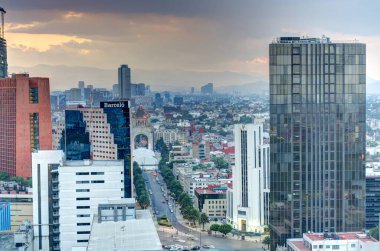 Mexico City - January 2022 : Cityscape in wintertime, HDR Image