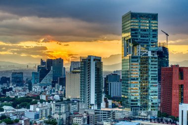 Mexico City - January 2022 : Cityscape in wintertime, HDR Image