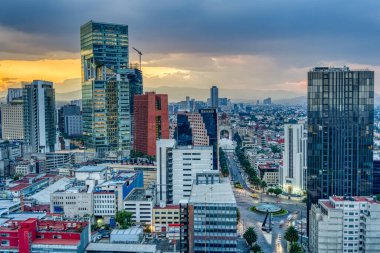 Mexico City - January 2022 : Cityscape in wintertime, HDR Image
