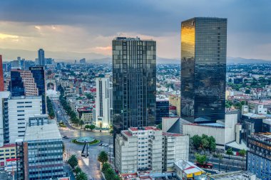 Mexico City - January 2022 : Cityscape in wintertime, HDR Image