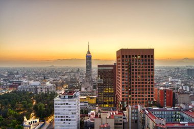 Mexico City - January 2022 : Cityscape in wintertime, HDR Image