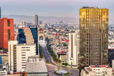 Mexico City - January 2022 : Cityscape in wintertime, HDR Image