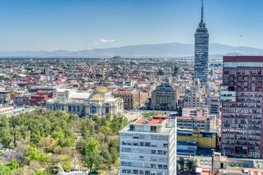 Mexico City - January 2022 : Cityscape in wintertime, HDR Image