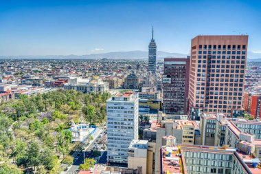 Mexico City - January 2022 : Cityscape in wintertime, HDR Image