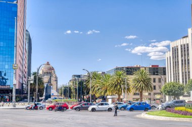 Mexico City, Mexico - January 2022 : Neighbourhood around Reforma Avenue in sunny weather, HDR Image