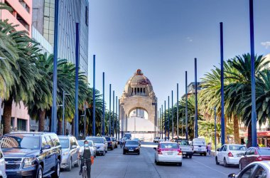 Mexico City, Mexico - January 2022 : Neighbourhood around Reforma Avenue in sunny weather, HDR Image