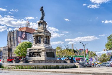 Mexico City, Mexico - January 2022 : Neighborhood around Reforma Avenue in sunny weather, HDR Image