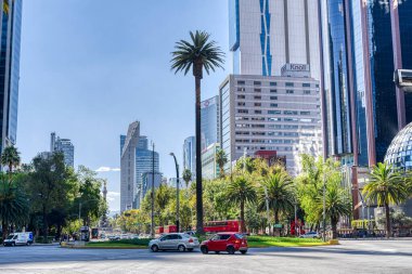 Mexico City, Mexico - January 2022 : Condesa neighborhood in sunny weather, HDR 
