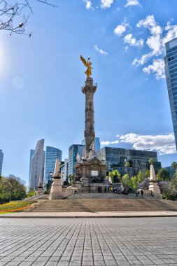 Mexico City, Mexico - January 2022 : Condesa neighborhood in sunny weather, HDR 