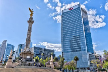 Mexico City, Mexico - January 2022 : Condesa neighborhood in sunny weather, HDR 