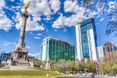 Mexico City, Mexico - January 2022 : Condesa neighborhood in sunny weather, HDR 