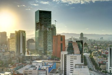 Mexico City, Mexico - January 2022 : Condesa neighborhood in sunny weather, HDR 